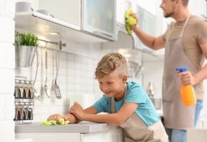 housecleaning with children